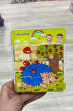 Ahşap Küp Puzzle yapboz 9 adet küpten 6 farklı yapboz puzzle yapma imkanı veren Küp eğitici oyuncak