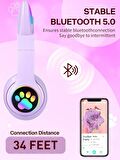 STN-28 Kedi Kulak Kulaklık Yeni Sevimli Moda Bluetooth 5.0 Kulaklık Yüksek Ses Akıllı Led Işıklı