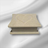 Ham Ahşap Boaynabilir Kalp Işlemeli Takı-makyaj-aksesuar Çok Amaçlı Dekoratif Kutu