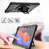 Galaxy Tab S7 FE LTE (T737-T736-T733-T730) Uyumlu 360° Dönebilen Standlı Sağlam El-Omuz Askılı Defender Tablet Kılıfı