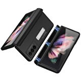 Galaxy Z Fold 3 Uyumlu Fuchsia M-Magnet Standlı Kılıf 360° Tam Koruma Parmak İzi ve Yağlanmayı Önler