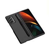 Fuchsia Galaxy Z Fold 2 Uyumlu Kalem Yuvalı Kılıf + Kapasitif Dokunmatik Kalem