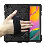 Fuchsia Galaxy Tab A 10.1 (2019) T510 Uyumlu Defender Zırh Tablet Kılıfı Askılı 360° Dönebilir Standlı Tam Koruma