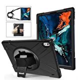 Fuchsia Apple iPad Pro 12.9 2018 (3.Nesil) Uyumlu Defender Zırh Tablet Kılıfı Askılı 360° Dönebilir Standlı Tam Koruma