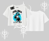 Oversize Crop Tshirt Anime Cyberpunk Kız Baskılı