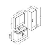 Samba 80 Cm Banyo Dolabı - Boy Dolap Dahil