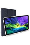 Galaxy Tab S6 Lite P610 Kılıf Tri Folding Kalem Bölmeli Standlı Kılıf