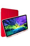 Galaxy Tab S6 Lite P610 Kılıf Tri Folding Kalem Bölmeli Standlı Kılıf