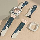 Apple Watch 7 41mm Uyumlu Silikon Kordon KRD-62 Rahat Renkli Soft Spor Akıllı Saat Kordonu