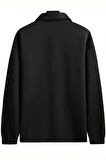 Oversize 3 İplik Basic Rahat Düğmeli Lastikli Kol Ceket