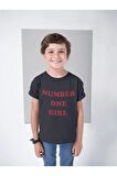 Number One Girl Yazılı Unisex Çocuk Tişört (1-12 Yaş)