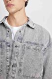 DeFacto Oversize Geniş Kalıp Pamuklu Jean Uzun Kollu Basic Düz Gömlek D0449AX24AUNM18
