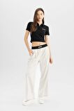DeFacto Coool Wide Leg Geniş Bol Paça Geniş Paça Cepli Pantolon D0048AX24SMGR503