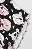 Merry See Uyuyan Ayıcık Basklı Ultrasoft Askılı Sortlu Pijama Takımı Çok Renkli
