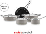Karaca Swiss Crystal Mastermaid 9 Parça Tencere Seti Beige
