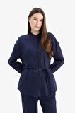 DeFacto Relax Fit Basic Düz Bağcıklı Müslin Uzun Kollu Tesettür Gömlek Tunik E1107AX25SPNV31