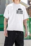 No Pain No Gain Baskılı Unisex Oversize Losing Is Not An Option Yazılı Tişört