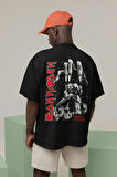 Iron Maiden The Number Of The Beast Baskılı Unisex Oversize Rock Metal Tişört