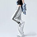 Kadın Sportif Üç Şerit Detaylı  Ayarlanabilir Paça Eşofman Altı 