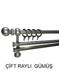 KLASİK AHŞAP RUSTİK PERDE ASKISI ÇİFT RAYLI 28 MM
