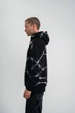 POLIZEI Premium Kalite Kapşonlu Varak Ve Pano Baskılı SweatShirt - Siyah