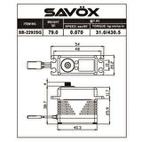 Savox SB2292SG Black Edition Digital Servo Brushless Motor High Voltage Çelik Dişli