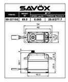 Savox SB2271SG-BE Black Edition Digital Servo Brushless Motor High Voltage Çelik Dişli