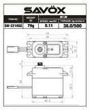 Savox SW2210SG-BE Black Edition Digital Servo Brushless Motor High Voltage Su Geçirmez Çelik Dişli