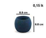 Omnipazar KRS Mercan Dekoratif Sukulent Kaktüs Plastik Saksı Takımı 3'lü Set Gece Mavisi