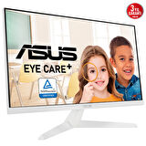ASUS VY249HE-W 23,8 IPS, BEYAZ 1920x1080 1MS 75HZ HDMI VGA VESA 3YIL EYECARE PLUS,FLICKER-FREE,CERCEVESIZ,DUSUK MAVI ISIK,Antibakteriyel Kaplama Monitör