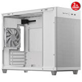 ASUS PRIME AP201 WHITE MICRO ATX ALET GEREKTİRMEYEN YAN PANELLER VE TOZ FİLTRELİ IZGARAYA SAHİP 360 MM SOĞUTUCU 338 MM UZUNLUĞA KADAR EKRAN KARTI VE STANDART ATX PSU DESTEKLİ 33 LİTRE HACİMLİ MICRA ATX KASA