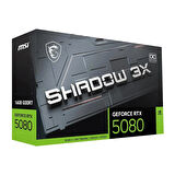 MSI VGA GEFORGE RTX 5080 16G SHADOW 3X OC RTX5080 16GB GDRR7 256 B DX12 PCIE 5.0 X16 (3XDP 1XHDMI)