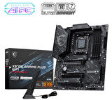 MSI GAMING PLUS X870E WIFI DDR5 AMD X870E AM5 Soket DDR5 8200+(OC)MHz ATX Oyuncu (Gaming) Anakart