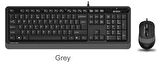 A4 TECH F1010 Q USB GRİ TR MM KLAVYE+OPTİK MOUSE