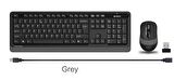 A4 TECH FG1010 Q Türkçe Kablosuz Multimedya Gri Klavye+ Mouse