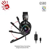 Bloody G580 Mikrofonlu Stereo RGB Gürültü Önleyicili Oyuncu Kulak Üstü Kablolu Kulaklık