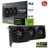 ASUS PRIME-RTX5060-O8G-NVIDIA-GEFORCE-RTX 5060-8GB GDDR7-128bit--HDMI-3xDP-DLSS3 EKRAN KARTI