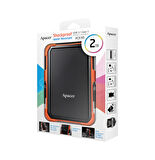 Apacer AC630 Siyah-Turuncu 2 TB Askeri Sınıf Darbeye Dayanıklı 2.5" USB 3.1 Taşınabilir Harddisk (AP2TBAC630T-1) 