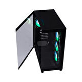 BitFenix CUBE Premium 600W 80+ Tempered Glass FRGB USB 3.0 Mesh ATX Mid Tower Siyah Kasa