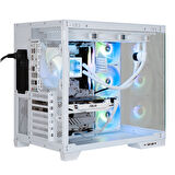 Bitfenix MH100 750W 80+ Bronze PSU 4x120mm ARGB Fan ATX Temperli Cam Beyaz Gaming (Oyuncu) Kasa