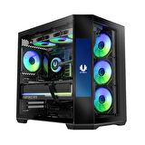 Bitfenix Digital T10 EF Black 850W 8.8″ Ekran 80+ Bronze KT10EFBBK850-4A 4x120mm ARGB Fan ATX Temperli Cam Siyah Gaming (Oyuncu) Kasa