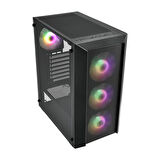 FSP CMT 218 650W 80+ 4x120mm Fixed RGB Fan Temperli Cam USB 3.0 Mesh ATX Mid-Tower Gaming (Oyuncu) Kasa