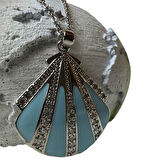 Uretti - Melik 9215 Mineli ve Taşlı Midye Model Çelik Kolye