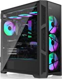 Raijintek PONOS Ultra MS4 Menteşeli Temperli Cam Yan Panel 4x12cm Adreslenebilir Fanlı ARGB LED USB 3.0 Type-C Mesh Ön Panelli ATX Bilgisayar Kasası