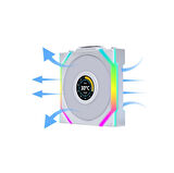 Lian Li G99.12RSLLCD1W3W.00UNI FAN REVERSE SL WIRELESS LCD 3x120mm Beyaz Kasa Fanı