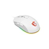 MSI GG CLUTCH GM11 WHITE GAMING MOUSE 5.000 DPI OPTIK SENSOR RGB LED MYSTIC LIGHT OYUNCU FARESI BEYAZ