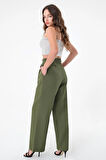 Kadın Haki Kore Model Palazzo Pantolon