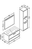 
Asya 100 Cm Banyo Dolabı - Boy Dolap Dahil