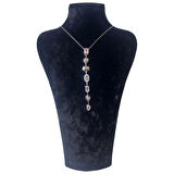 Uretti - Melik 9215 Yedi Element Taşlı Çelik Y Kolye  