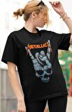 Unisex Oversize Metallica Tişört, Rock Metal Temalı T-shirt